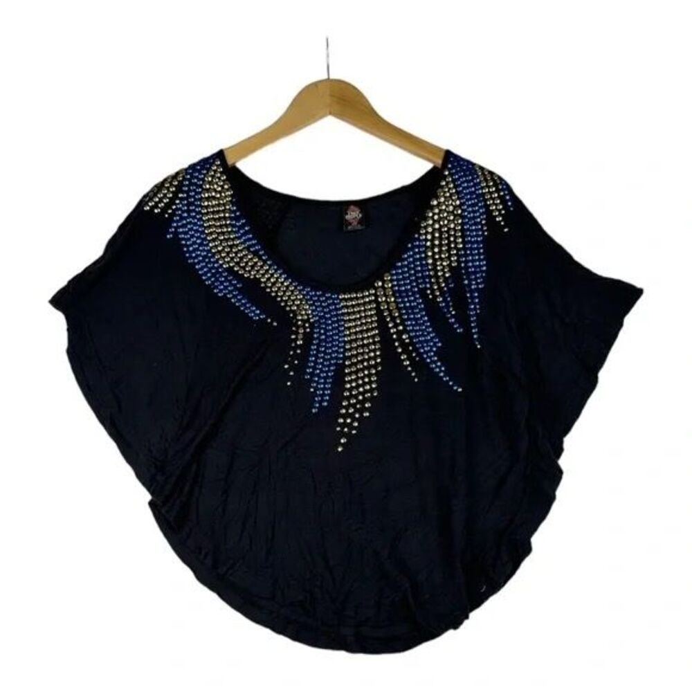 Free People Studded Poncho Top Batwing Soft Tank Size S